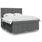 Preview: ARDEBO.de - Boxspringbett mit Matratze Dunkelgrau 180x200 cm Stoff