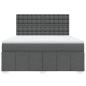 Preview: Boxspringbett mit Matratze Dunkelgrau 180x200 cm Stoff