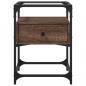 Preview: Nachttisch Braun Eichen-Optik 40x40x55 cm Holzwerkstoff