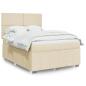 Preview: ARDEBO.de - Boxspringbett mit Matratze Creme 140x200 cm Stoff