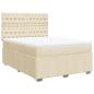 Preview: Boxspringbett mit Matratze Creme 140x200 cm Stoff