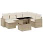 Preview: 8-tlg. Garten-Sofagarnitur mit Kissen Beige Poly Rattan