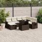 Preview: ARDEBO.de - 8-tlg. Garten-Sofagarnitur mit Kissen Braun Poly Rattan