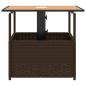 Preview: Gartentisch mit Schirmloch Braun 55x55x46,5 cm Poly Rattan