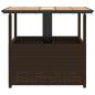 Preview: Gartentisch mit Schirmloch Braun 55x55x46,5 cm Poly Rattan