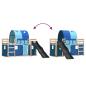 Preview: Etagenbett mit Rutsche und Gardinen Blau 80x200 cm