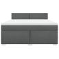 Preview: Boxspringbett mit Matratze Dunkelgrau 180x200 cm Stoff