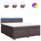 Preview: ARDEBO.de - Boxspringbett mit Matratze Dunkelbraun 180x200 cm Stoff