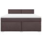 Preview: Boxspringbett mit Matratze Dunkelbraun 180x200 cm Stoff
