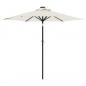 Preview: ARDEBO.de - Sonnenschirm mit LED und Stahlmast Weiß 225x225x212 cm