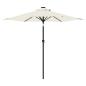 Preview: Sonnenschirm mit LED und Stahlmast Weiß 225x225x212 cm