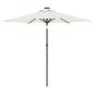 Preview: Sonnenschirm mit LED und Stahlmast Weiß 225x225x212 cm