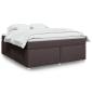 Preview: ARDEBO.de - Boxspringbett mit Matratze Dunkelbraun 180x200 cm Stoff
