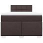 Preview: Boxspringbett mit Matratze Dunkelbraun 120x200 cm Stoff