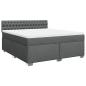 Preview: Boxspringbett mit Matratze Dunkelgrau 180x200 cm Stoff