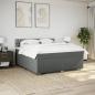 Preview: Boxspringbett mit Matratze Dunkelgrau 180x200 cm Stoff