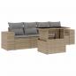 Preview: 5-tlg. Garten-Sofagarnitur mit Kissen Beige Poly Rattan
