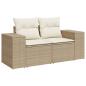 Preview: ARDEBO.de - 8-tlg. Garten-Sofagarnitur mit Kissen Beige Poly Rattan