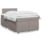 Preview: ARDEBO.de - Boxspringbett mit Matratze Taupe 120x190 cm Stoff