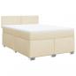 Preview: Boxspringbett mit Matratze Creme 140x200 cm Stoff