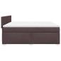 Preview: ARDEBO.de - Boxspringbett mit Matratze Dunkelbraun 180x200 cm Stoff