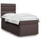 Preview: ARDEBO.de - Boxspringbett mit Matratze Dunkelbraun 100x200 cm Stoff