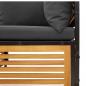 Preview: 2-tlg. Garten-Sofa-Set mit Kissen Massivholz Akazie
