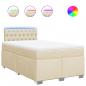 Preview: Boxspringbett mit Matratze Creme 120x200 cm Stoff