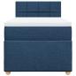 Preview: Boxspringbett mit Matratze Blau 90x200 cm Stoff
