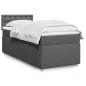 Preview: ARDEBO.de - Boxspringbett mit Matratze Dunkelgrau 100x200 cm Stoff