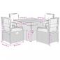 Preview: 5-tlg. Garten-Essgruppe mit Kissen Beige Poly Rattan
