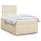 Preview: ARDEBO.de - Boxspringbett mit Matratze Creme 120x190 cm Stoff