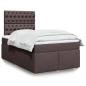 Preview: ARDEBO.de - Boxspringbett mit Matratze Dunkelbraun 120x190 cm Stoff