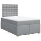 Preview: Boxspringbett mit Matratze Hellgrau 120x200 cm Stoff