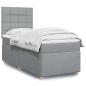 Preview: ARDEBO.de - Boxspringbett mit Matratze Hellgrau 100x200 cm Stoff