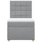 Preview: Boxspringbett mit Matratze Hellgrau 100x200 cm Stoff