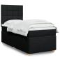 Preview: ARDEBO.de - Boxspringbett mit Matratze Schwarz 100x200 cm Stoff
