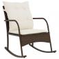 Preview: Garten-Schaukelstuhl mit Kissen Braun Poly Rattan