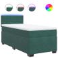 Preview: Boxspringbett mit Matratze Dunkelgrün 90x200 cm Samt