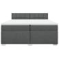Preview: Boxspringbett mit Matratze Dunkelgrau 200x200 cm Stoff