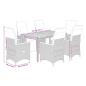 Preview: 7-tlg. Garten-Bistro-Set mit Kissen Grau Poly Rattan