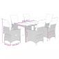 Preview: 7-tlg. Garten-Bistro-Set mit Kissen Grau Poly Rattan