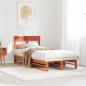 Preview: ARDEBO.de - Massivholzbett ohne Matratze Wachsbraun 90x190 cm Kiefernholz