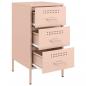 Preview: Nachttische 2 Stk. Rosa 36x39x68 cm Stahl