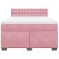 Preview: Boxspringbett mit Matratze Rosa 140x190 cm Samt