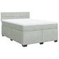 Preview: Boxspringbett mit Matratze Hellgrau 160x200 cm Samt
