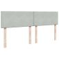 Preview: Boxspringbett mit Matratze Hellgrau 200x200 cm Samt