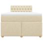 Preview: Boxspringbett mit Matratze Creme 120x190 cm Stoff