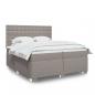 Preview: ARDEBO.de - Boxspringbett mit Matratze Taupe 200x200 cm Stoff