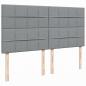 Preview: Boxspringbett mit Matratze Hellgrau 200x200 cm Stoff